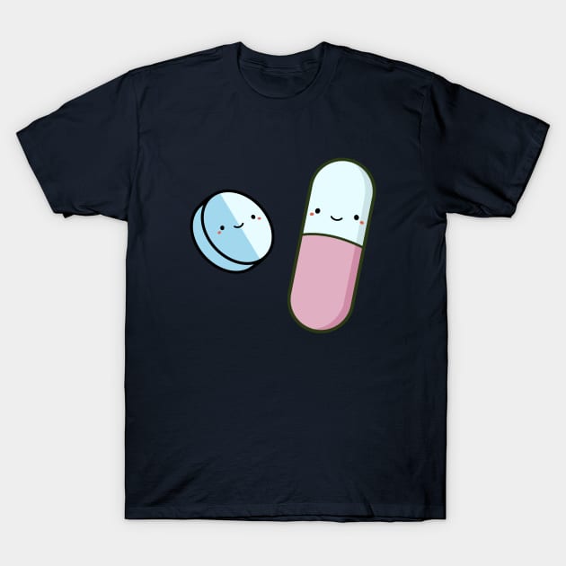 Cute and kawaii happy pills T-Shirt by happinessinatee